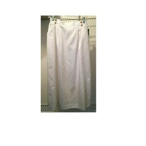Women's White Cotton Blend Skirt Elastic Waist Vintage Ship N Shore Size 12 NOS